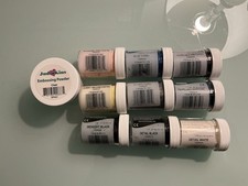Lot of 10 Embossing Powder Jars: 9 Stampendous Jars  1 JudiKins Jar Used 