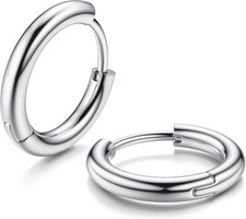 G23 Solid Titanium Hoop Earrings Implant Grade Hypollergenic Small Huggie Hoop E