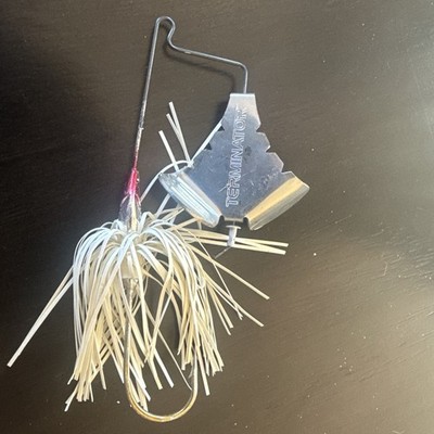 Terminator T-1 Titanium Buzzbait 3/8 oz White/Silver, Silver (Nickel) Blade