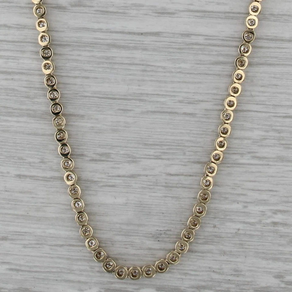 4.75ctw Lab Grown Diamond Tennis Necklace 14k Yellow Gold 19" 3mm VS2 - Image 2 of 4