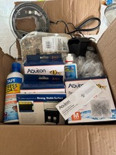 Aqueon LED 10 Gallon Aquarium Kit Filter Heater Decor Food Supplies Bundle