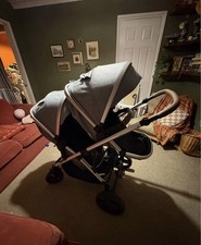 Cupla Duo Double Pushchair Pram Grey, Both Seats Included
