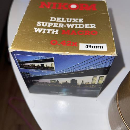 Nikora Deluxe Super Wide Macro 0.42x Lens W/storage Case & Covers And Box Japan. - Picture 2 of 6