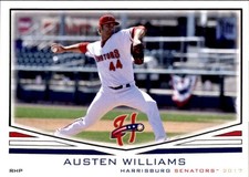2017 Harrisburg Senators Grandstand #30 Austen Williams Fort Worth Texas TX Card