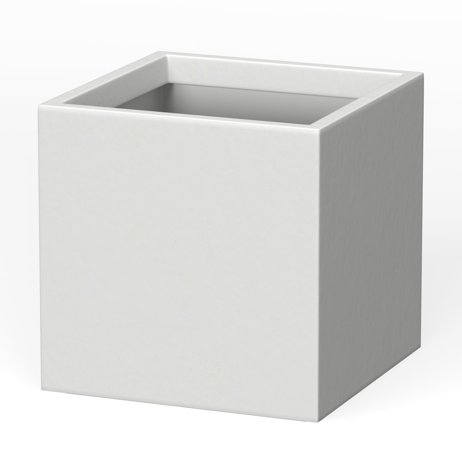 Kante 16 Square Concrete Planter Outdoor Indoor Home Patio Garden - White