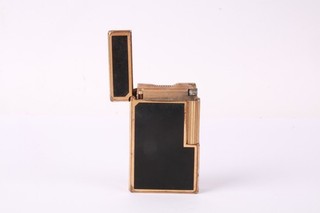Vintage S.T Dupont Ligne 1 Lighter Black Lacquer Gold Trims Luxury Collectable