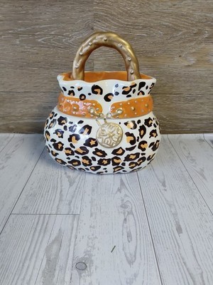 David's Cookies Ceramic Leopard Print Purse Cookie Jar
