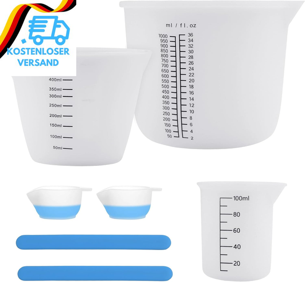 Silikon Messbecher Set FüR Epoxidharz, 1000Ml/500Ml/100Ml, Messbecher Aus Siliko-image