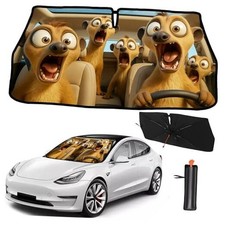 2025 Upgrade Funny Cute Animals Car Windshield Sun Shade Meerkat Driving