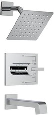 Tub Shower Set Faucet with 6-Inch Rainfall Shower Head and Tub Spout with Valve