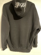 Stussy Plain Black Hoodie, Small Fit Long Sleeve