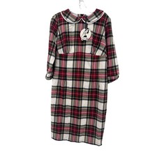 Hell Bunny Vixen Dress Womens XL Multicolor Plaid Peter Pan Collar Rockabilly