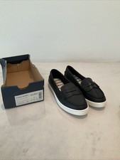 COLE HAAN NANTUCKET PENNY LOAFERS Women's Size 7 B BLACK PEBBLED LEATHER NEW