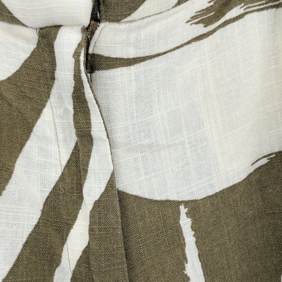 Шорты Massimo Dutti с принтом в виде пальмы оливково-зеленые кремовые максималистские богемные курортные 6 - Изображение 4 из 4