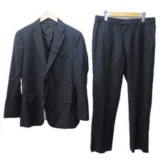 Armani COLLEZIONI Setup Suit Shadow Stripe Wool Unlined 2B 48 Approx. M Black