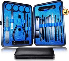Professional Manicure Pedicure Set 18-in-1 Stainless Steel Grooming Kit