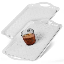 17.25" x 12" Serving Trays Set of 2 White, Dinner Tray, Light Weight Easy to ...