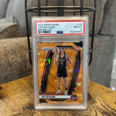 #ad Caitlin Clark 2024 Panini WNBA Prizm Orange Ice #145 PSA 8 $95.00