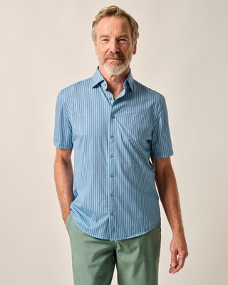 johnnie-O Short Sleeve Hangin' Out Knit Button Down Shirt - Josiah Maliblu Size