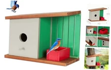 Wooden Bird House for Outside, Birdhouse for Finch,Robin,Bluebird and Other 