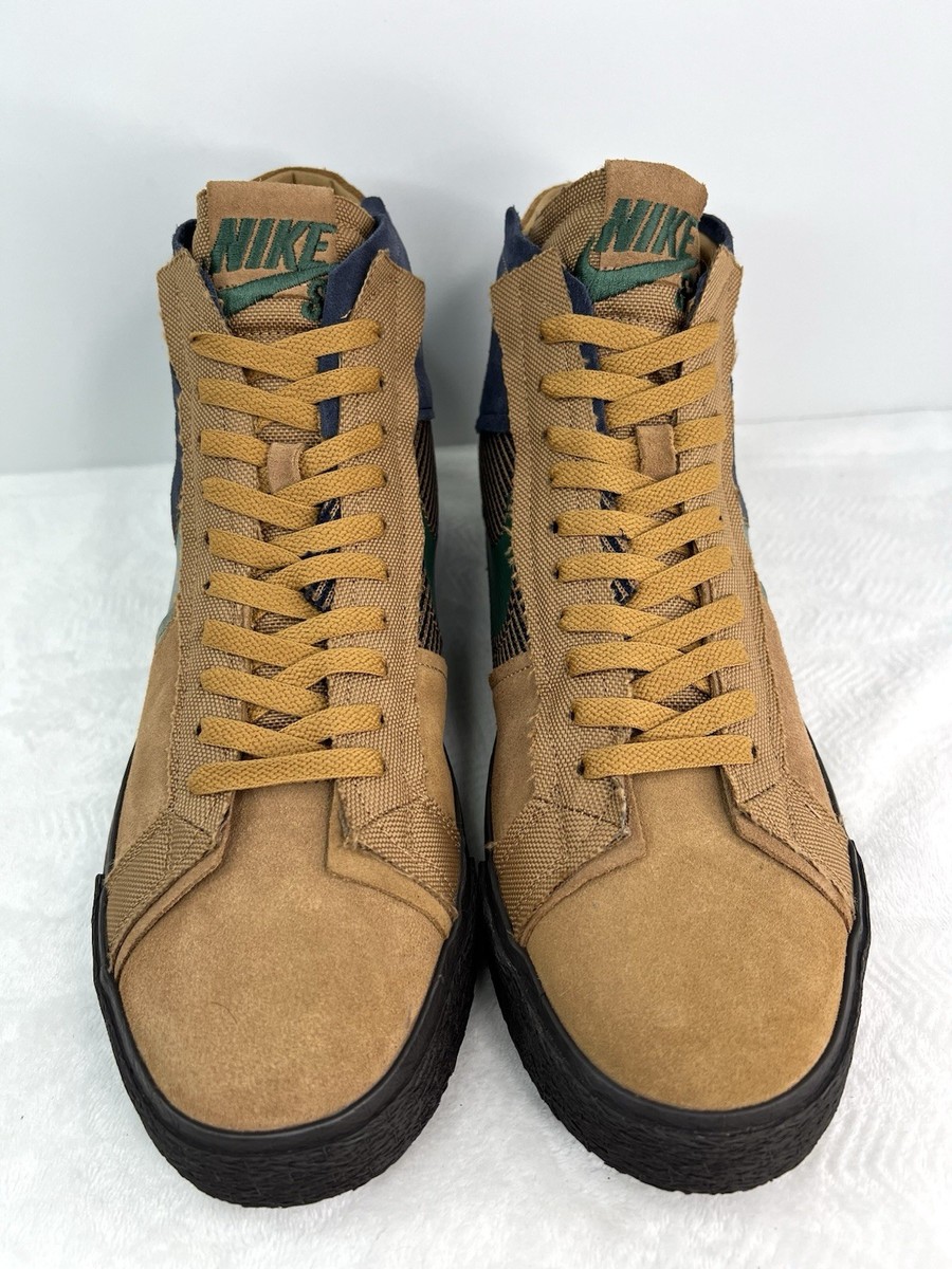 Nike SB Zoom Blazer Mid Premium Patchwork Sneaker Brown Obsidian Mens 12 New Nike SB Zoom Blazer Mid Premium - Brown Fir/Obsidian – FARGO  main image 2