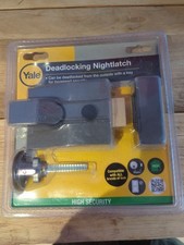 Yale Deadlocking Nightlatch 60mm High Security Silver Cylinder Door Lock