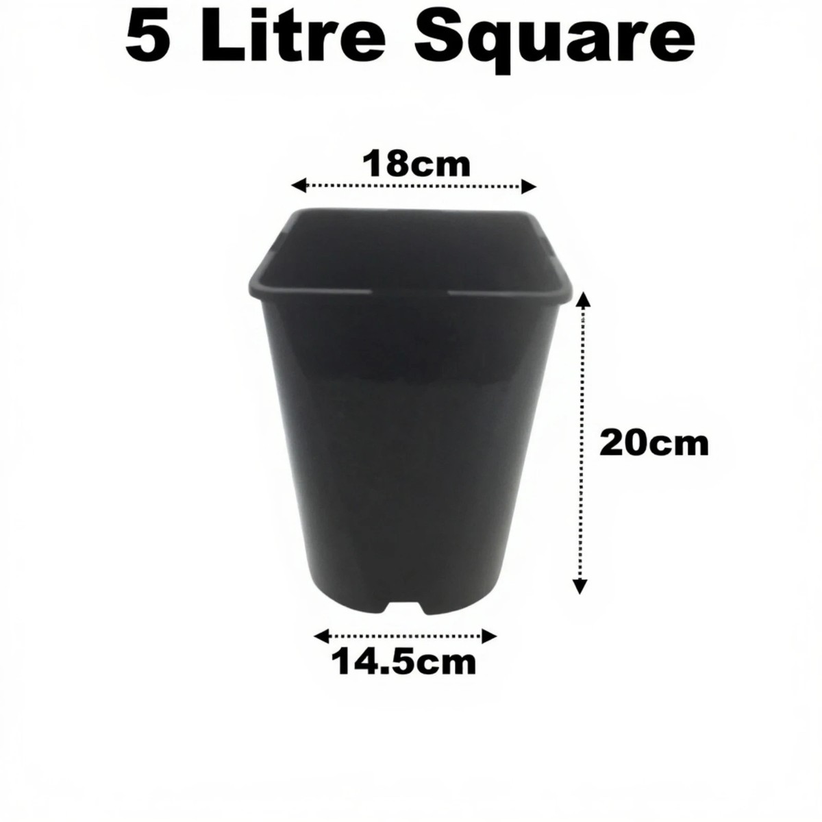 5 Litre Square Plant Pots 18cm ( 7