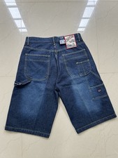 NWT Phat Farm Mens Baggy Denim Carpenter Shorts Blue Size 34 Y2K Hip Hop Skater