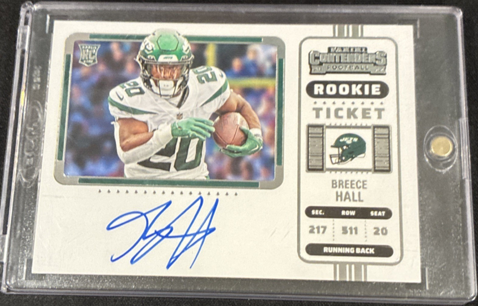 Breece Hall 2022 Contenders #105 Rookie Ticket Auto Price Guide