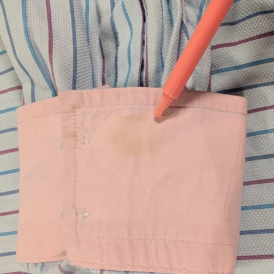 Camisa Charles Tyrwhitt Etiqueta Negra Para Hombres 17-35 Azul Rosa Puño Francés Ajuste A Medida Foto 3 de 4