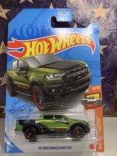 HOT WHEELS 2019 FORD RANGER RAPTOR. 2021 HW HOT TRUCKS DARK GREEN/BLACK ON CARD