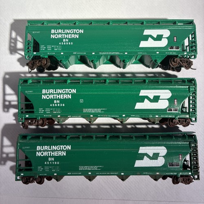 #ad N Scale 3 Pack BN Burlington Northern Covered Hoppers Custom Painted amp; Numbered $49.99
