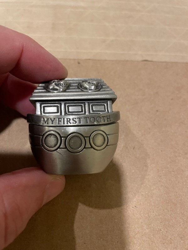Baby Keepsake Set My First Tooth Noah’s Ark Pewter Finish