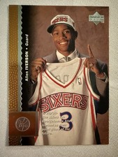 1996-97 Upper Deck Allen Iverson #91 Rookie Card RC 76ers Draft Day. rookie card picture