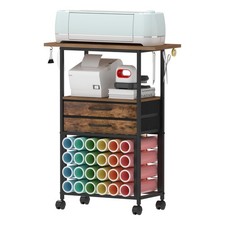 Organizer and Storage Stand Compatible with Cricut Machines,Rolling Storage C...