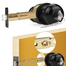 5" Backset Entry Door Latch with Keyed Diff. Knobset, 19/64" 7.6mm Square I...