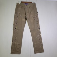 Ralph Lauren Purple Label Crystal Embellished 750 Straight Jeans Womens 28 1990