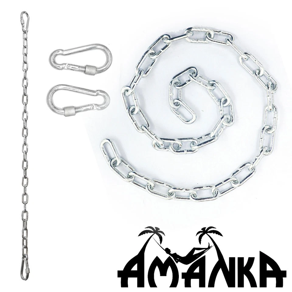 2x 230kg Hängesessel Kette -100cm Aufhängung 4 Karabiner Hängematte Boxsack - Bild 4 von 4