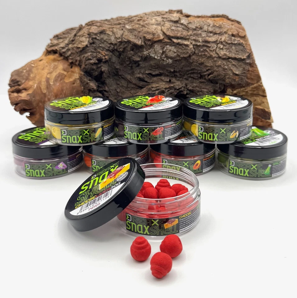 Delphin REAXE Snax Shell Wafter Köder 14mm 30g 12 Sorten Schneckenimitat NEW OVP - Bild 1 von 1