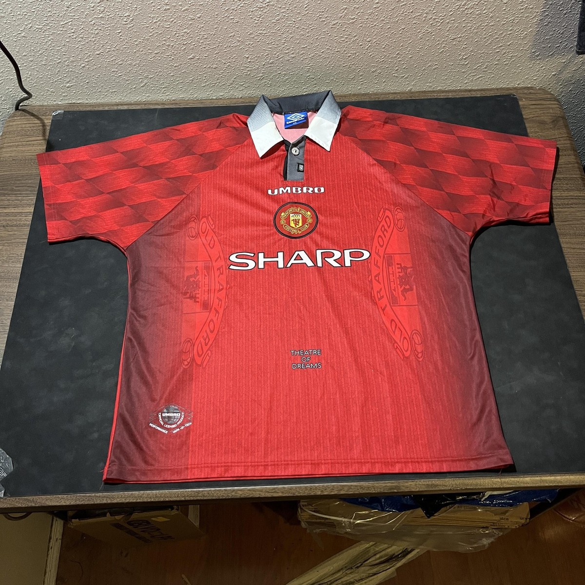 Vintage Manchester United Sharp Jersey UK 1990s 2XL Premier League