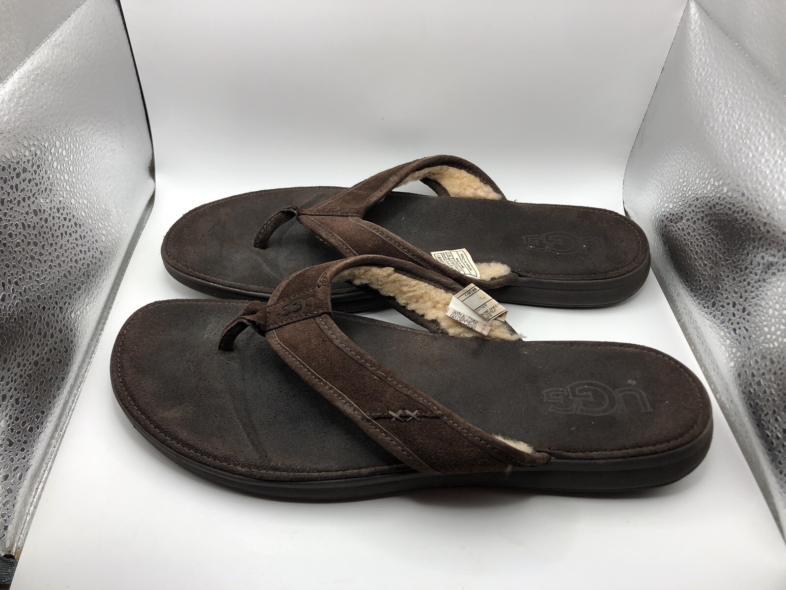 Ugg Mens Size 13 Flip Flops Thong Style Leather Sandals | eBay