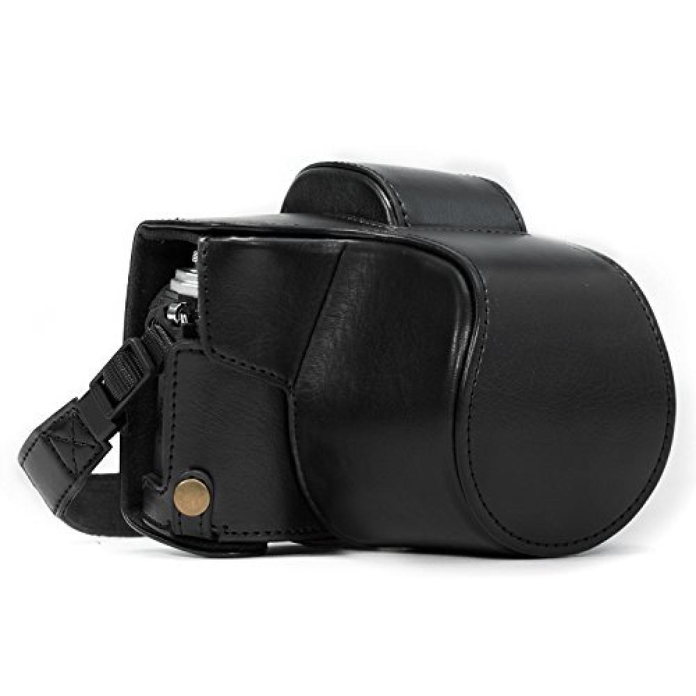 MegaGear Custodia Borsa in Pelle per Olympus OM-D E-M10 con 14-42mm, (Nero) - NU