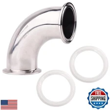 DERNORD 1" Tube OD Sanitary Ferrule Elbow 90 Degree Pipe Fitting with 2 Silic