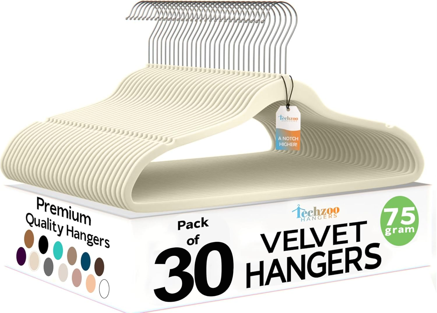 Premium Velvet Hangers 30 Pack - Ultra Thin Non-Slip Felt Coated Space Saving Closet Essentials for Adults and Suits-image