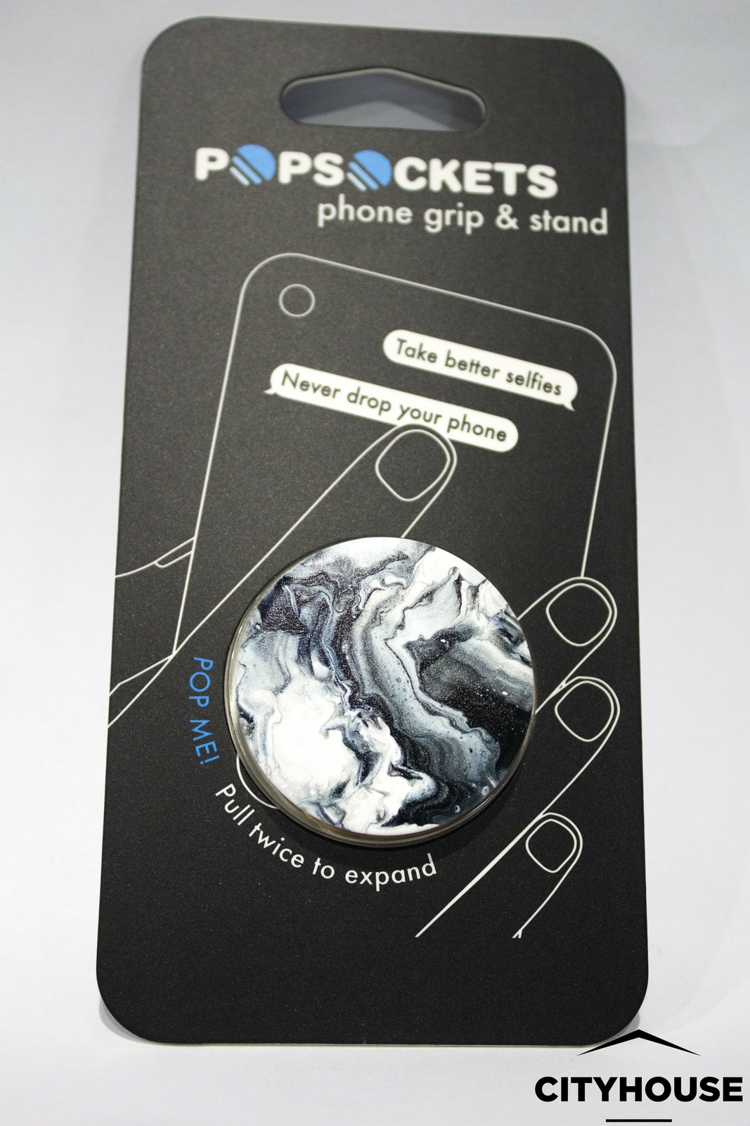 Popsockets Single Phone Grip Popsocket Universal Phone Holder Ghost Marble-image