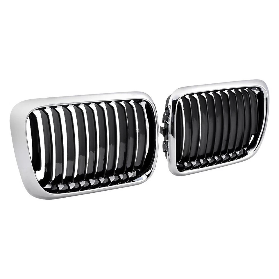 Chrome Black Front Bumper Kidney Grill Grille for BMW E36 M3 328i LCI 1997-1999 Foto 4 de 4