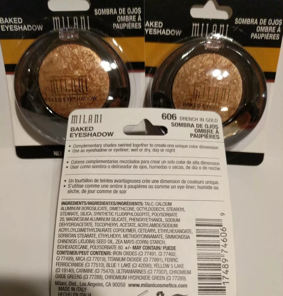 Milani Marbelized Baked Eyeshadow DRENCH IN GOLD #606, Lot of 3, new . - Image 3 of 4
