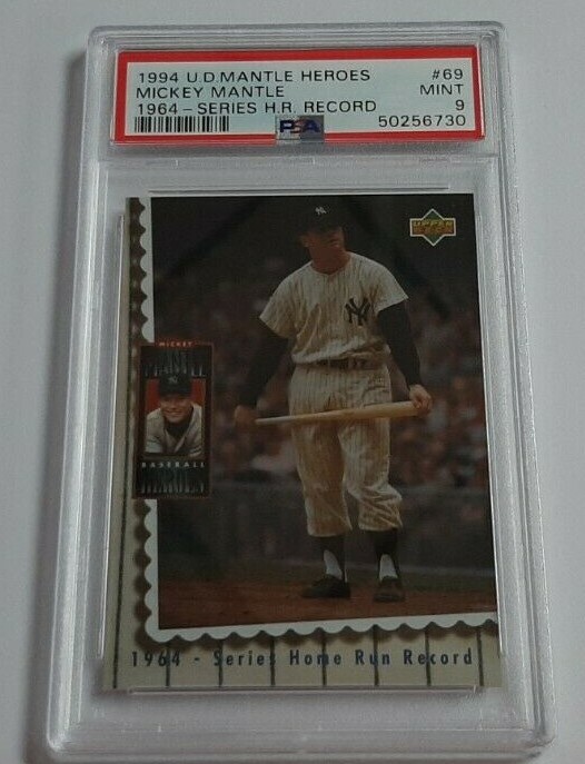 1994 Upper Deck Mickey Mantle Heroes #69 HR Record Card Graded PSA 9 Pop 15