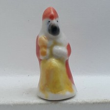 Fève Roi Mage petit santon puce en porcelaine émaillée Crèche Nativité (B03C)