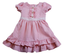 Janie and Jack  The French Club Pink Ruffle White Ponte Dress Girls Size 3